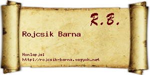 Rojcsik Barna névjegykártya