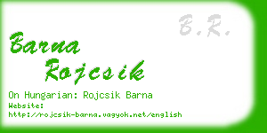 barna rojcsik business card